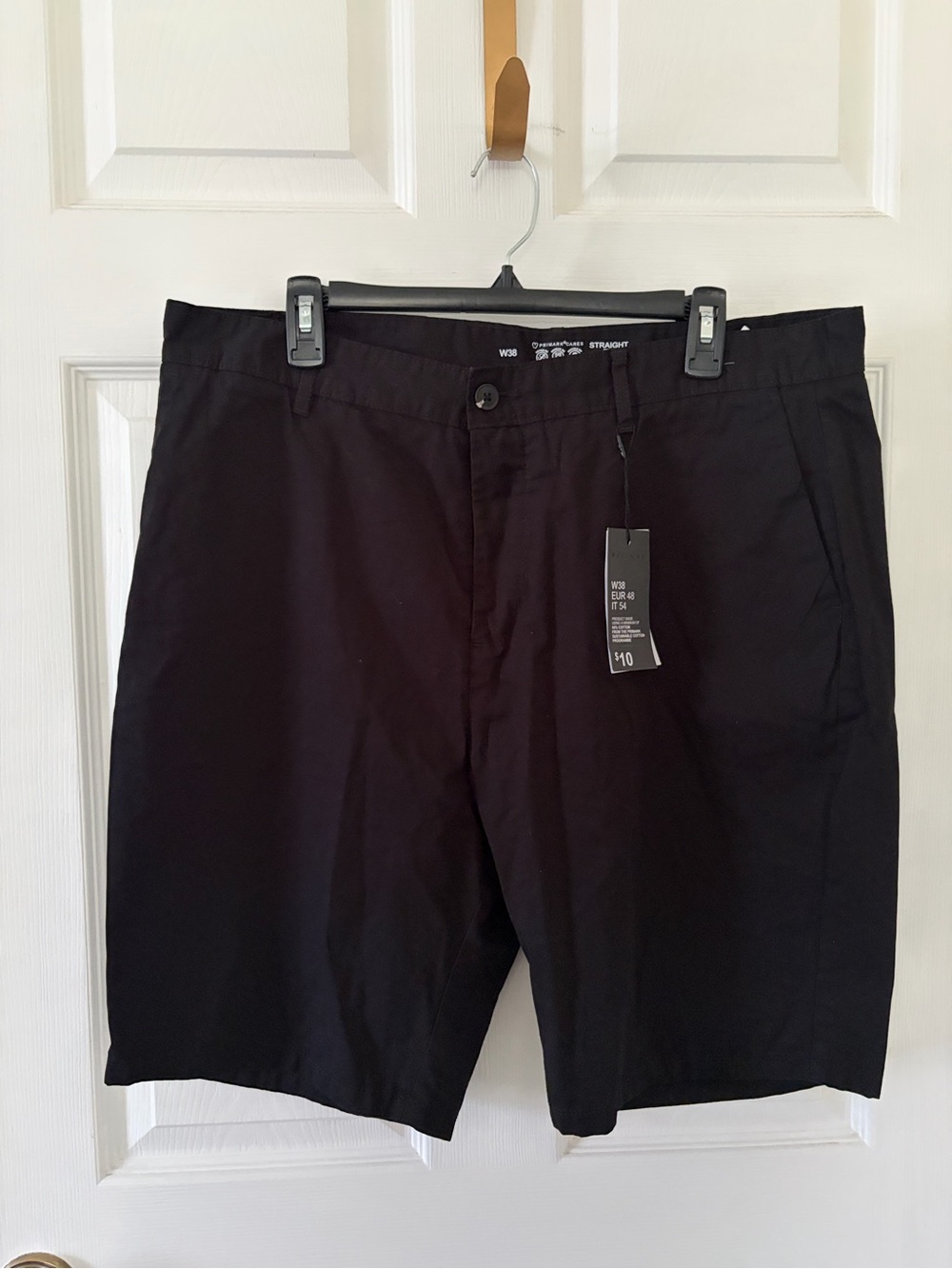 Denim&Co Black Flat Front Straight Fit Men's Shorts